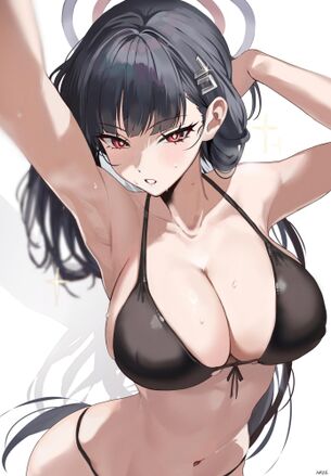 【二次】腋見せ女さん、無防備すぎて目のやり場に困るｗｗｗ【画像】