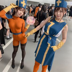 【DQ3】女僧侶の恰好をしたコスプレイヤーさんの画像生成を試みたら、前掛けを忘れた全身タイツ女子が生成されてしまった三次風画像【AI写真】