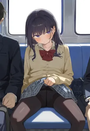 【二次エロ】電車でパンツをちらちら見せてくれる女の子たち