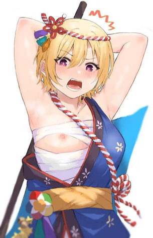 【事故】おっぱいポロリの二次エロ画像