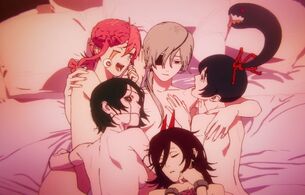 アニメ『チェンソーマン 刺客篇』えっちな女の子たちのエロい全裸でレズ大乱交シーン！