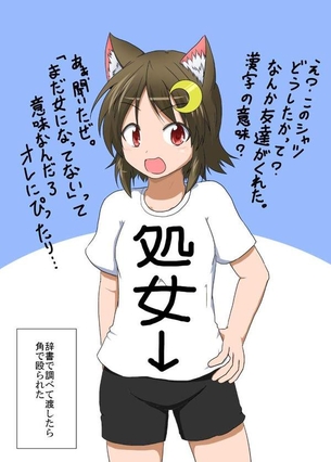 【ネタＴ】日本語が書かれてるTシャツを着た女子の二次エロ画像