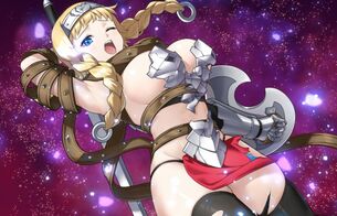 『クイーンズブレイド リビルド』エロい女の子の服が破れて丸見えになるアーマーブレイク