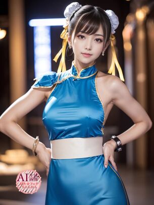 【コスプレ】春麗の恰好をしたコスプレイヤーさんを生成しようと思ったらちょっと違う気がする春麗さんが出来上がった三次風画像【AI写真】