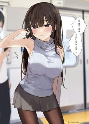 【挙動不審】電車内で何か様子がおかしい女子達の二次エロ画像