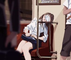 【籠原】電車の中で寝てしまっている女子の二次エロ画像【小金井】