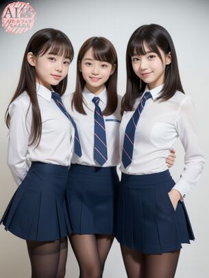 【黒ストJK】黒タイツを履いた女子校生ちゃんを撮影した三次風画像 part2【AI写真】