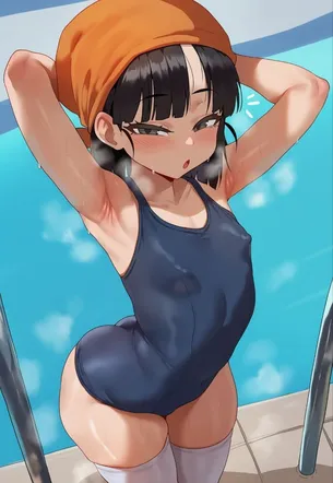 濃紺のスクール水着と可愛い少女の組み合わせが萌Ｈぃ画像 ㉛