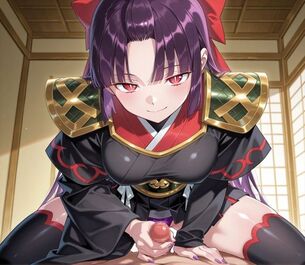 [魔都精兵のスレイブ(まとスレ)][エロ画像]紫黒(しこく)が手でシゴいてくれたよ～♪