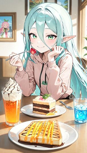 【AIイラスト】食事をしている女の子のAI画像まとめ【アニメ調】 Part 2 [AI Generated]