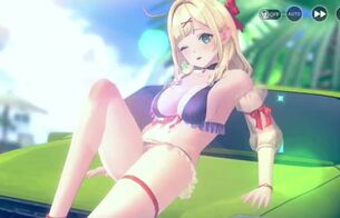 『レスレリアーナのアトリエ』エロい女の子のムチムチ水着衣装！おっぱい押し付け洗車も！
