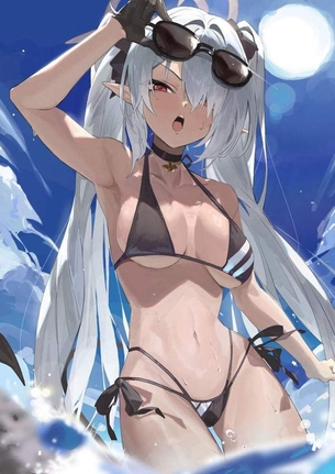 【海よ】海で立ってる水着女子たちの二次エロ画像【その愛よ】