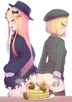 【ン”ーッ！マ゜ッ！ア”ッ！！】女子が食い物にウンコぶっかけてる二次スカトロ画像