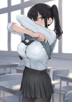 【密かに好かれるタイプ】おっぱいくっそデカい制服JKの二次エロ画像