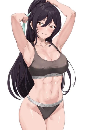 【地味エロ】カルバンクラインぽい下着を着用した女子の二次エロ画像