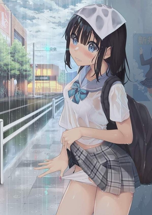 【夕飯にするか？】どしゃぶりの雨でずぶ濡れなＪＫ達の二次エロ画像