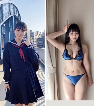【画像】JKの制服、とんでもないエロボディを隠す効果があったｗｗｗ