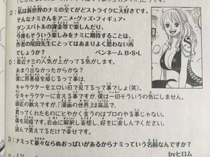 萌え豚「ナミで抜いちゃ駄目ですか？」尾田くん「好きに楽しんでください」