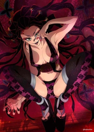 【エロ画像】可愛い堕姫の画像を集めてみたが、エロすぎだろ・・・(鬼滅の刃)