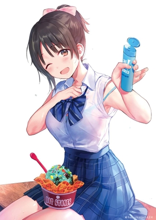 【処理が甘いのが良い】夏服ＪＫの袖口から覗くワキを愛でる二次エロ画像