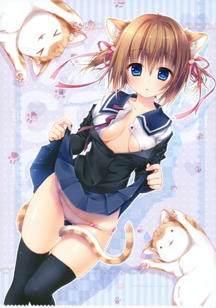 スカートたくし上げてエッチな部分を見せてくるスケベ画像