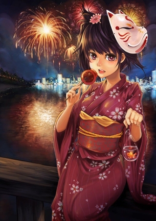 女の子と花火の画像 50枚