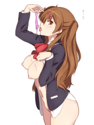 【2次】女の子がコンドームをいやらしく咥えたり持ったりしてる二次エロ画像 その1【コンドーム】