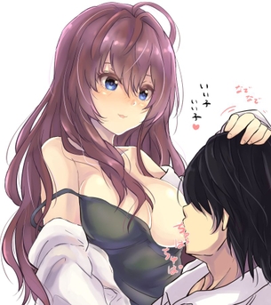 【ギャルの生乳うめぇ～】美味しそうに巨乳を吸ってる二次エロ画像【ギチチ・・・