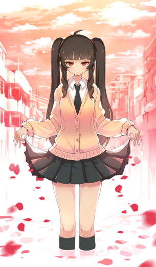 【二次】自分でスカートをたくし上げている女の子の画像が見たい！ 3