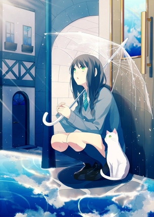 【傘の日】雨と傘と女の子の画像 50枚