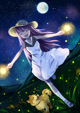【5月28日は花火の日】女の子と花火の画像 その2 50枚