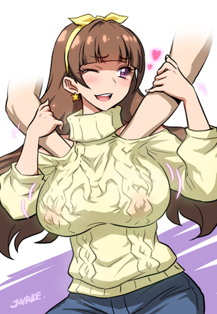 【少し背徳感】服の中に手を入れておっぱい揉んでる二次エロ画像