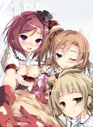 【2次】女の子達に囲まれてエッチな事をしちゃってる二次エロ画像 その15【ハーレム】