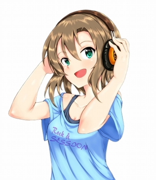 【二次・ZIP】ヘッドフォンしているカワイイ女の子の虹画像