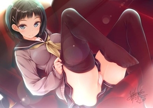 ニーソ・ニーハイを履いた女の子の二次エロ画像⑤ 100枚