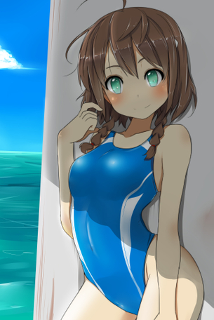 競泳水着の二次エロ画像を愛でる。