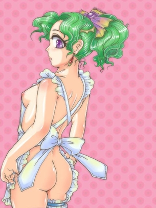 裸エプロンの二次エロ画像くだしあ。