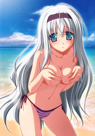 【手ブラ】 お乳首様は絶対見せません！ 手ぶらしておっぱいの先端隠している2次女の子画像