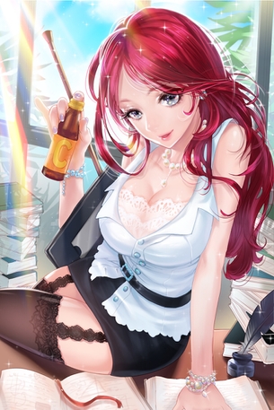 【二次・ZIP】レース装飾の太ももがそそる美少女画像