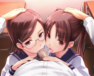 【出来る子】上目遣いでフェラチオしてる二次エロ画像