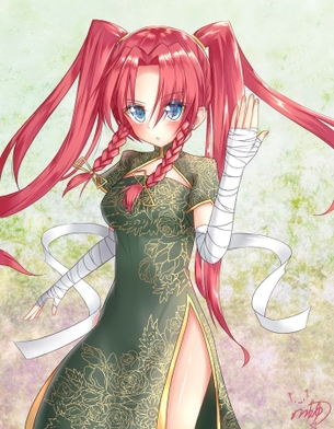 【二次・ZIP】太ももがエッチになるサイドスリット衣装の美少女画像