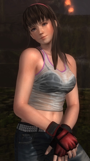 DOA5LR ヒトミ（デフォコス）の透けブラおっぱい揉んでみた