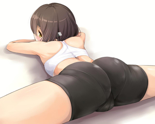 2次元 お尻の丸みがくっきり見えるスパッツエロ画像 31枚