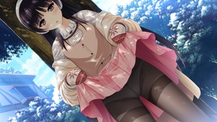 スカートをたくし上げてスケベな部分を見せてくれるやさしい女の子