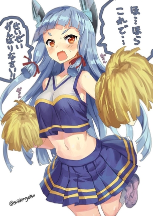 チアガールっぽい服でスケベな事態が発生しているエロ画像