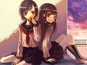 【駄目だゾ】多分未成年なのにタバコ吸ってる女の子の二次画像