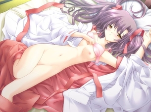 【2次エロ画像】巫女服の半脱ぎはなんかエロい その8【巫女さん】