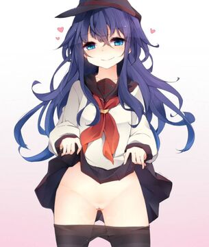 【二次エロ】スカートをたくし上げてパンツやオマンコを見せて誘っているエロ画像集