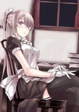 メイドの可愛い二次元画像。