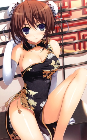 チャイナドレスの萌えイラスト